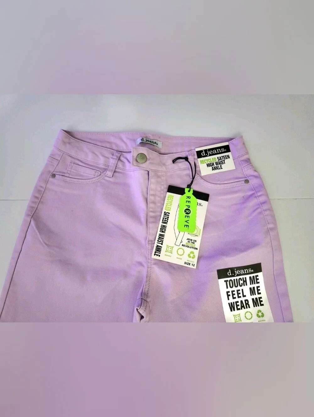 Size 12 Ladies d. jeans High Rise Ankle Jeans in Lavender Lilac
